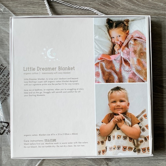 Lucy Darling Blanket Organic NWT - cute bear design - Picture 3 of 4